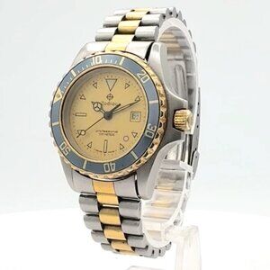 Vintage Zodiac 208.26.04 Professional Diver Two Tone Ladies Quartz Wristwatch